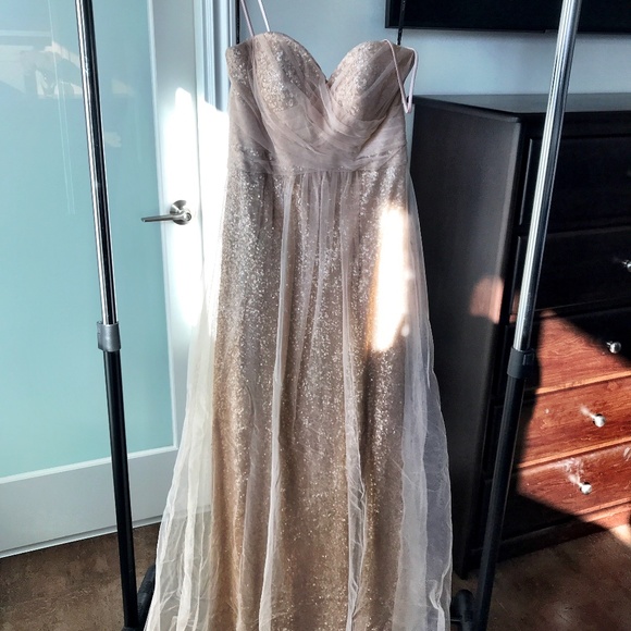 Sorella Vita-formal gown NWT Rose Gold sequin - Picture 1 of 5